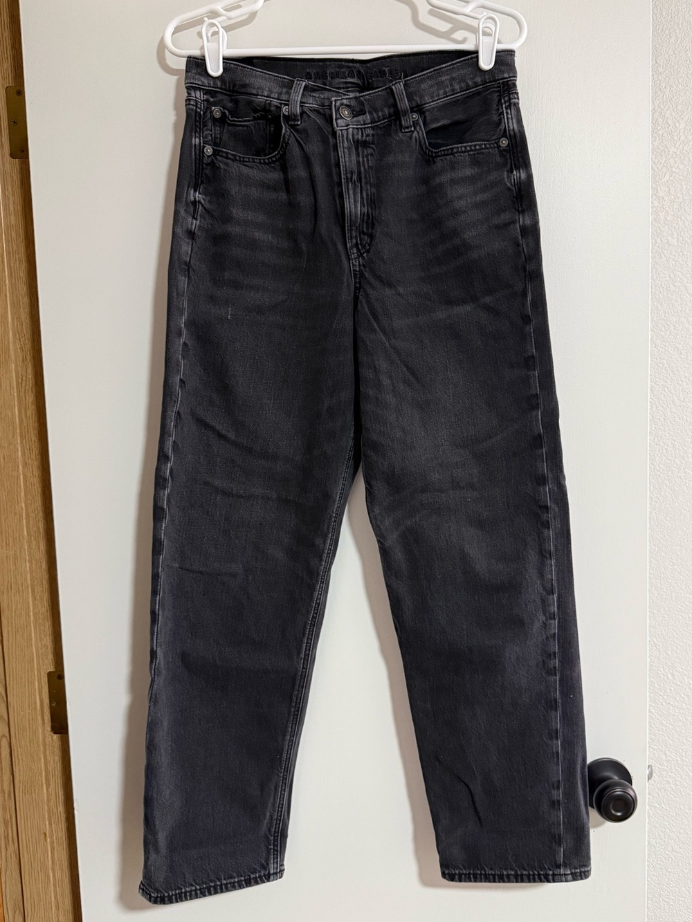 american eagle super high-rise baggy straight jeans